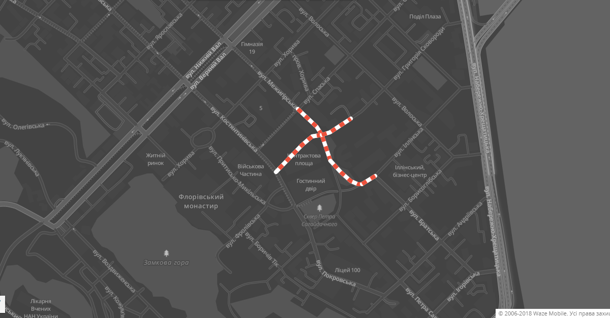 Жители Киева могут отслеживать перекрытия улиц в связи с полумарафоном через интерактивную карту 1