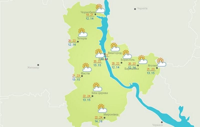 Погода в Киеве на 26 апреля