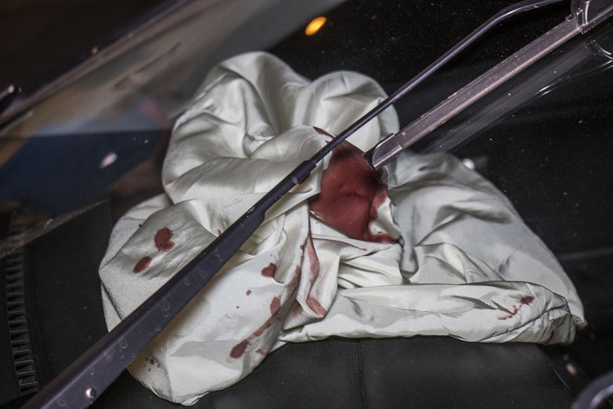 В автомобиле Кіа сработали подушки безопасности