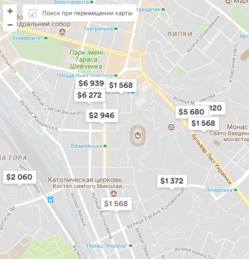 Варианты, предложенные Airbnb. Ничем не лучше