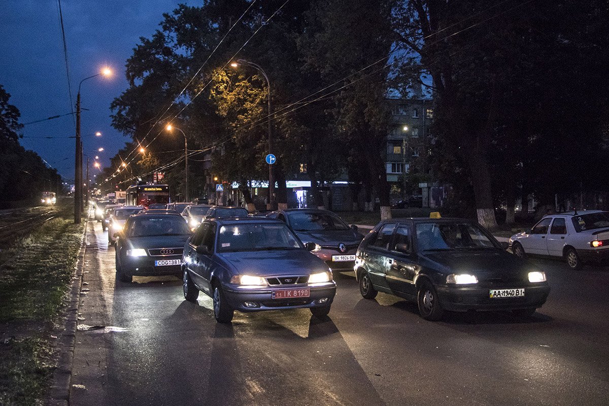 Из-за аварии образовалась пробка