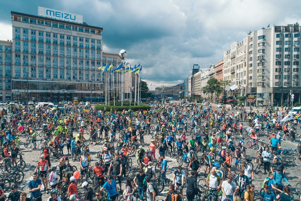 В Киеве 19 мая проходит уже полюбившийся местным жителям Велодень
