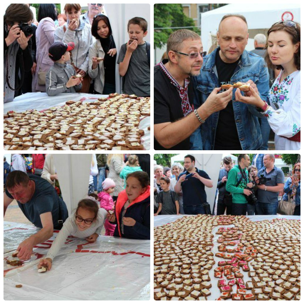 В Виннице наделали бутербродов с салом. Фото: vn.20minut.ua