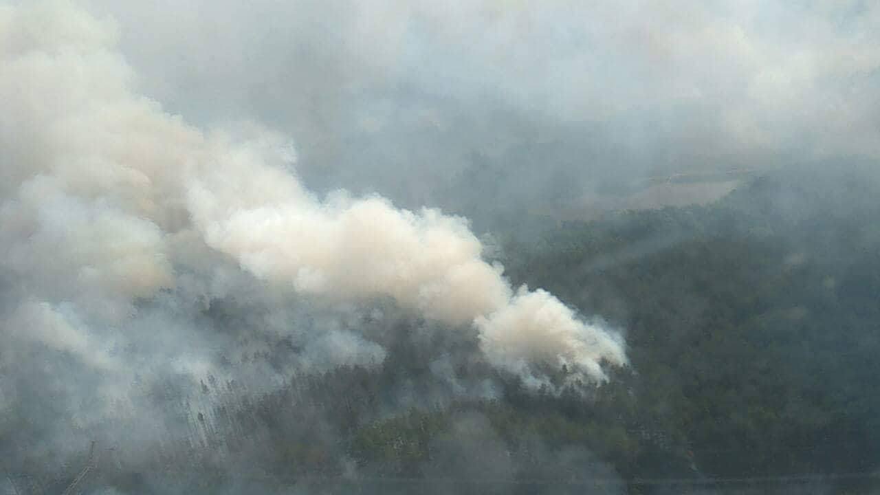 Вид на пожар с высоты