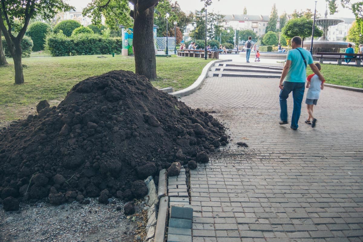 Ну а куда еще землю деть, как не здесь высыпать?