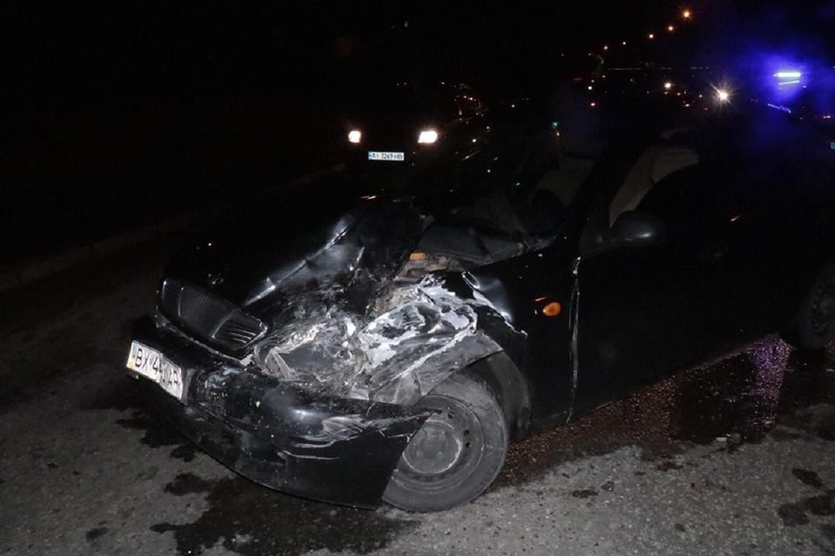 Lanos не успел затормозить и ударил KIA