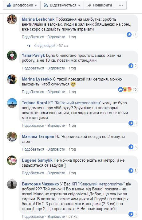 Комментарии пользователей к посту киевской подземки
