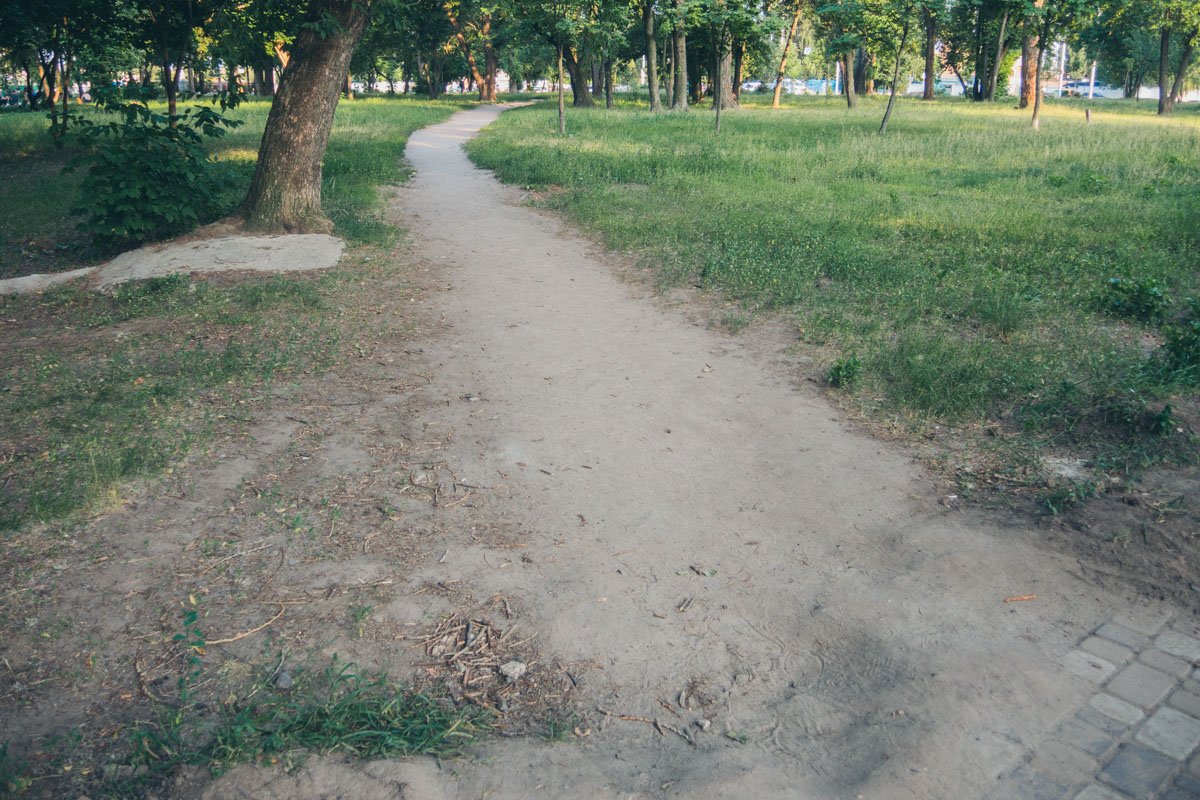 Дорожки нет, но маршрут, видимо, популярен