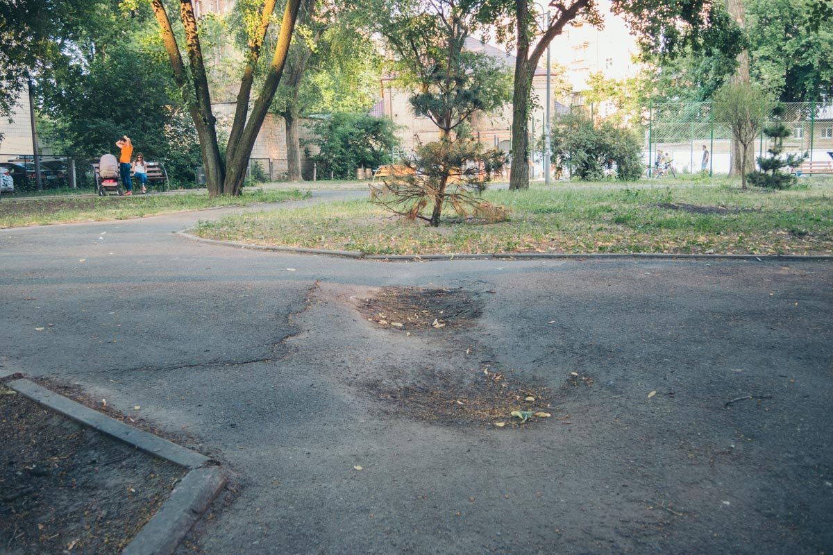 Покрытие дорожек сквера. Представляем, как тут удобно гулять после дождя