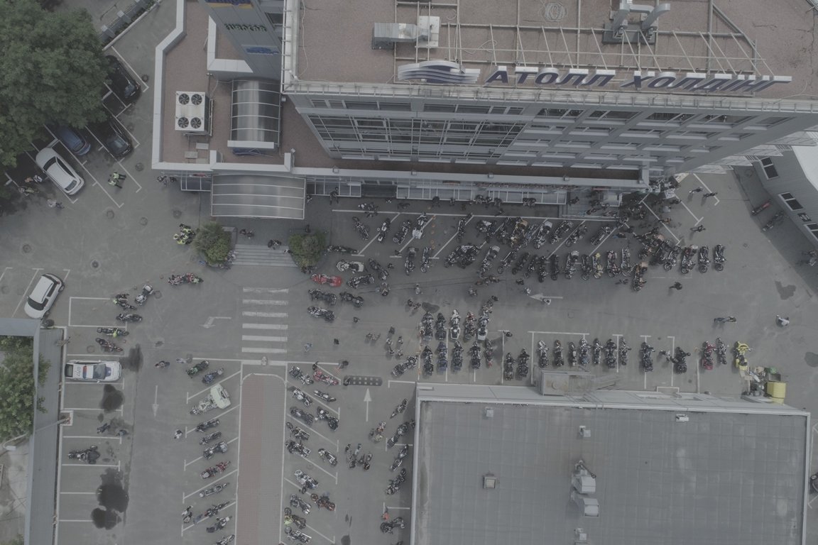 Harley - парад с высоты Harley - парад с высоты