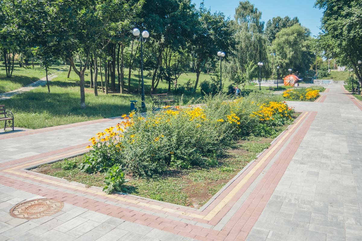 Красивая центральная аллея парка Красивая центральная аллея парка