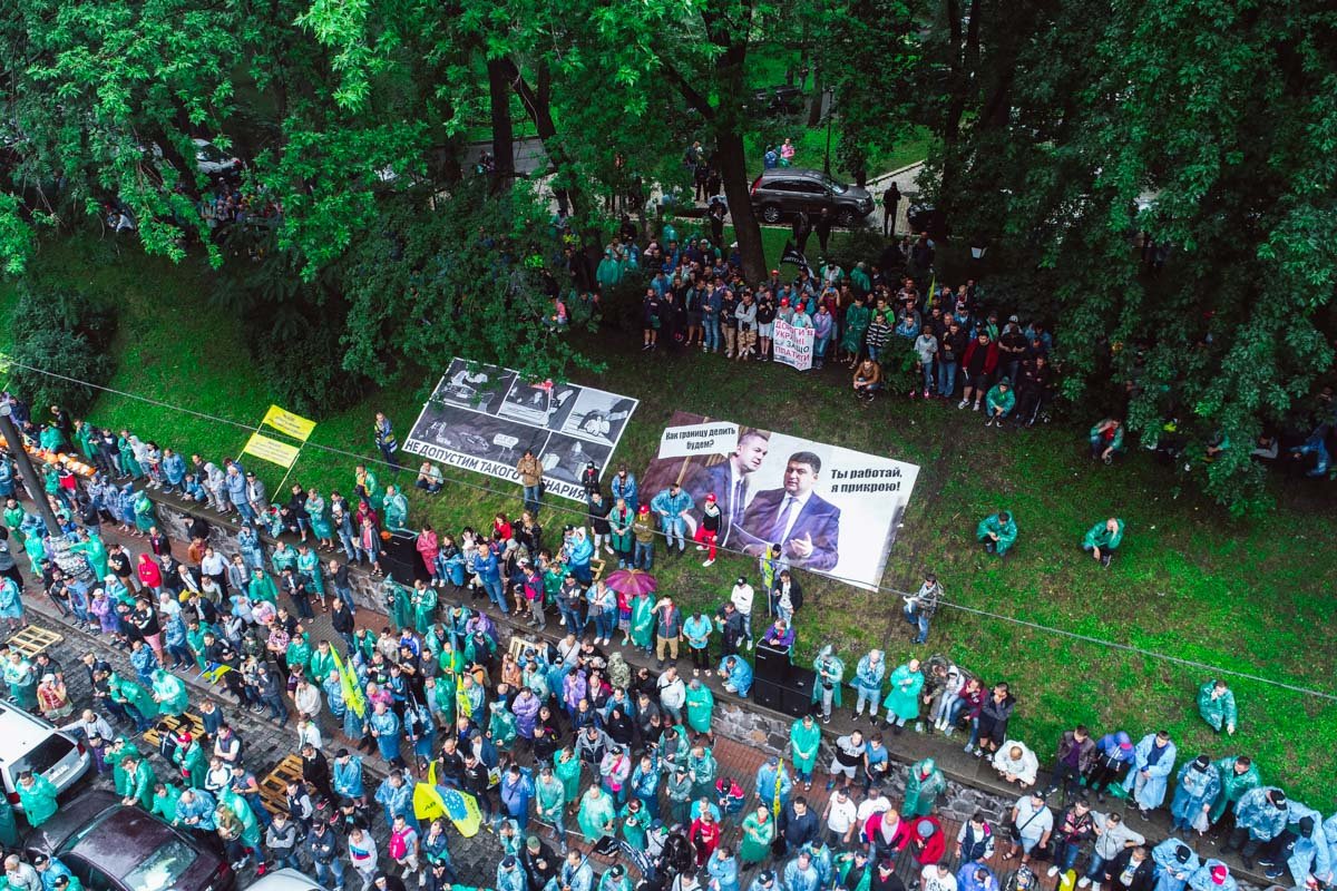 За порядком в цетре Киева следили полицейские и военнослужащие Нацгвардии Украины