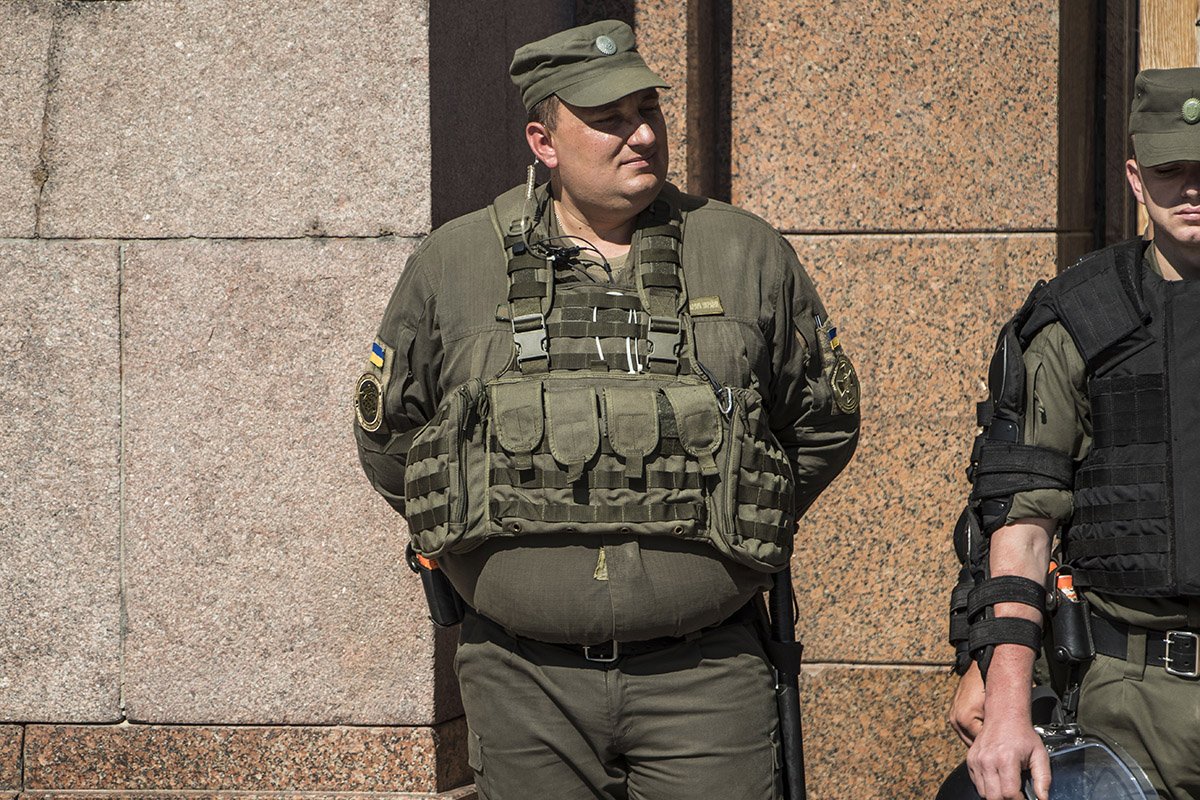 За ходом акции следили Нацгвардейцы