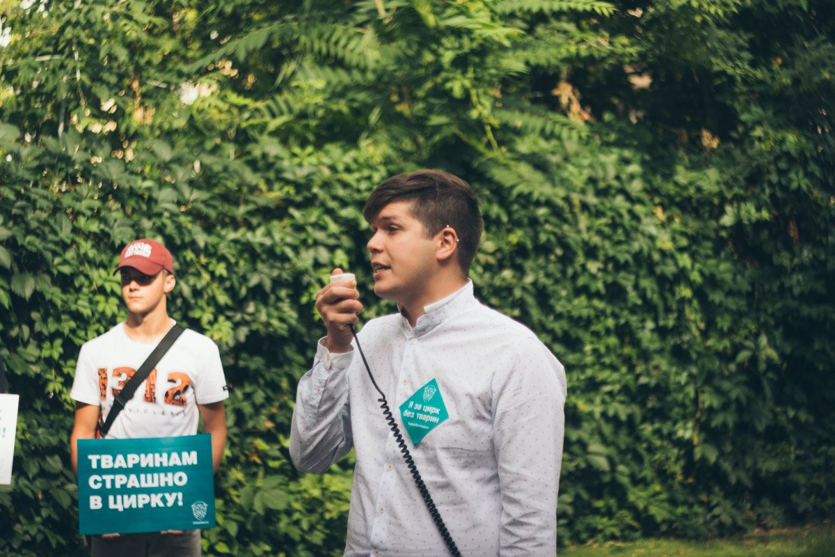 Участники требовали запретить эксплуатацию зверей в цирке