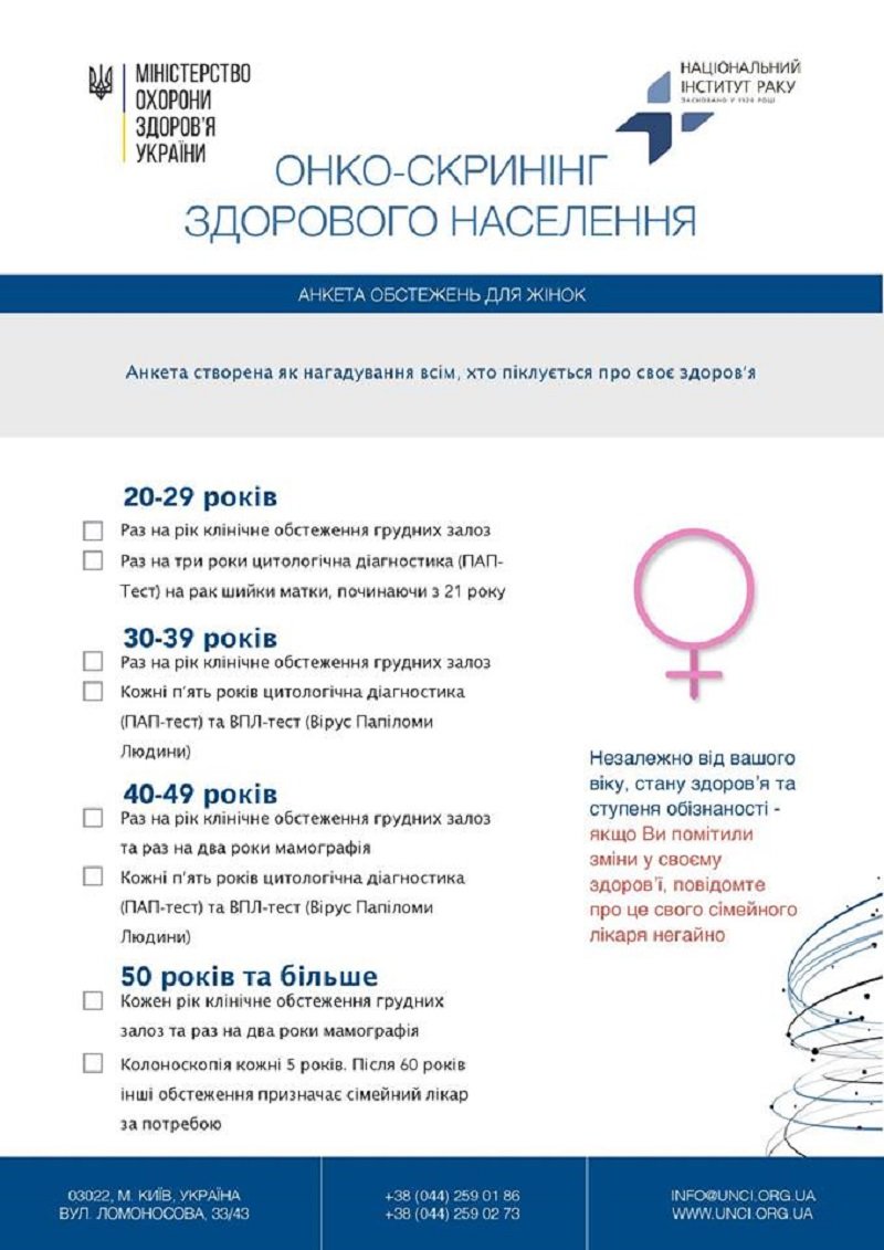 Супрун рассказала, в каком возрасте мужчинам и женщинам обследоваться на рак 1