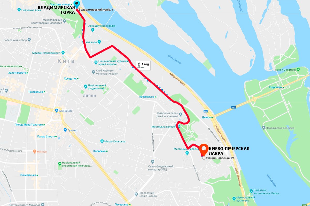 Схема маршрута, по которому ограничено движение транспорта 