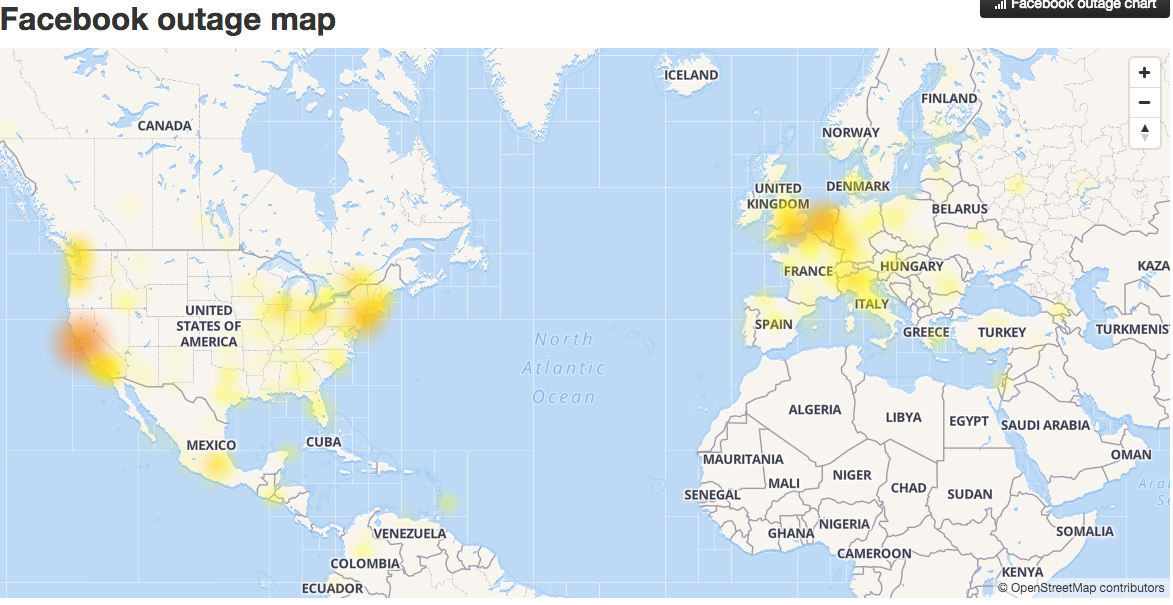 По всему миру произошел сбой в работе Facebook По всему миру произошел сбой в работе Facebook