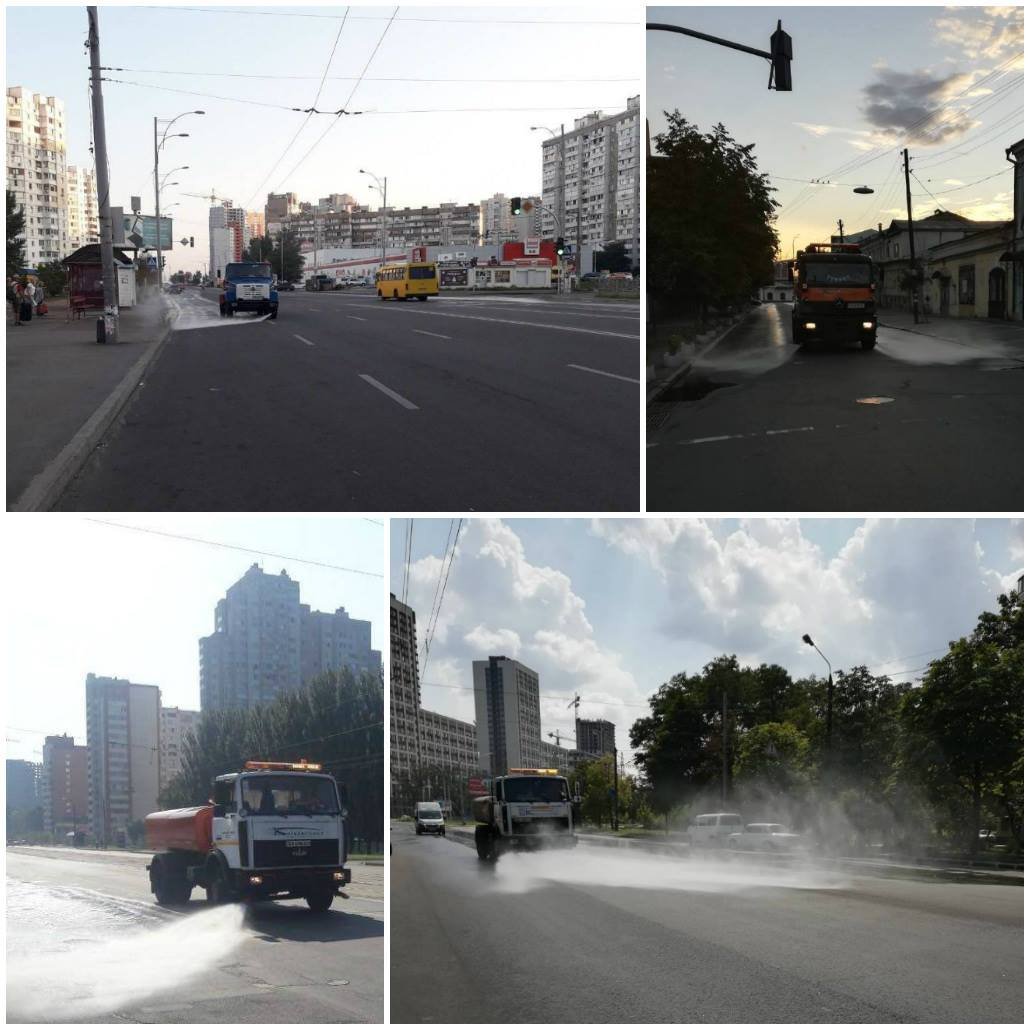 На улицах города круглосуточно работает 45 машин полива На улицах города круглосуточно работает 45 машин полива