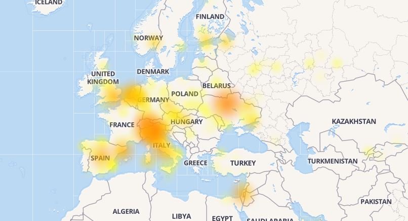 Карта сбоев Telegram Карта сбоев Telegram