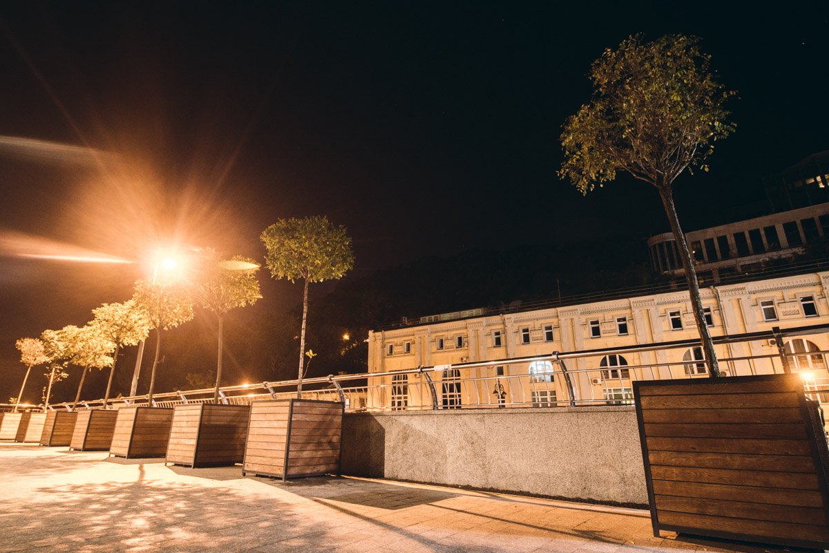 Виднеются лишь одинокие деревья