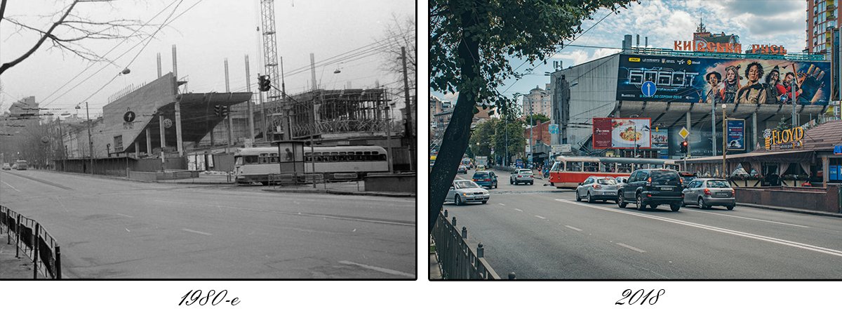 В 1982 году здесь открылся кинотеатр «Киевская Русь», который построили в честь 1500-летия Киева