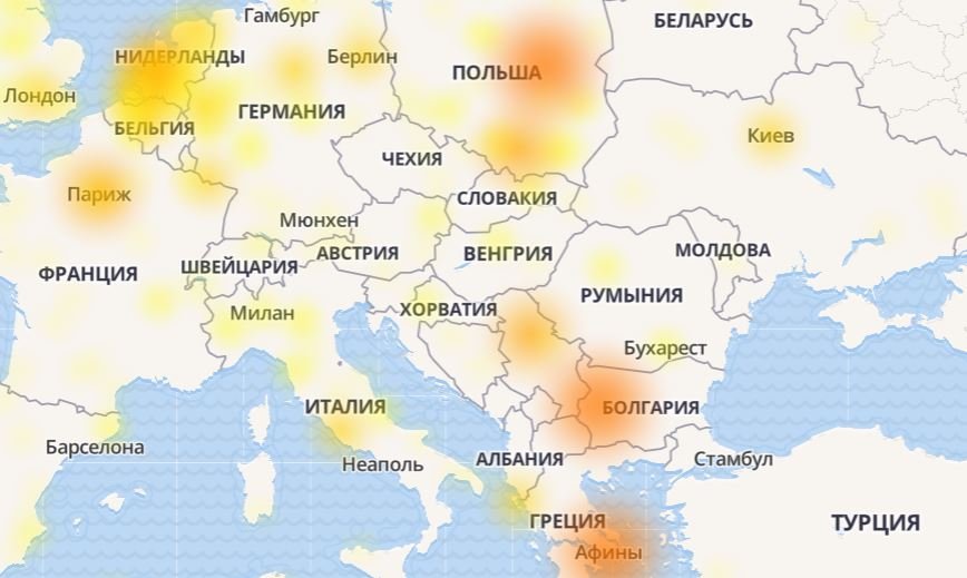 Сбой в Facebook коснулся стран Европы