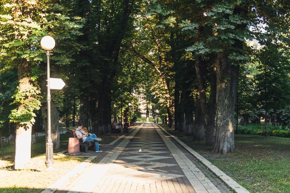 Тихий, тенистый, со старыми липами, кленами и каштанами - отличное место для релакса