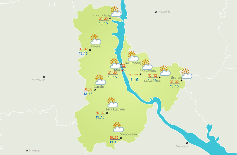 Погода в Киеве на 26 августа Погода в Киеве на 26 августа