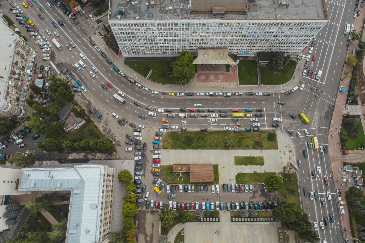 Пробка на Воздухофлотском с высоты Пробка на Воздухофлотском с высоты