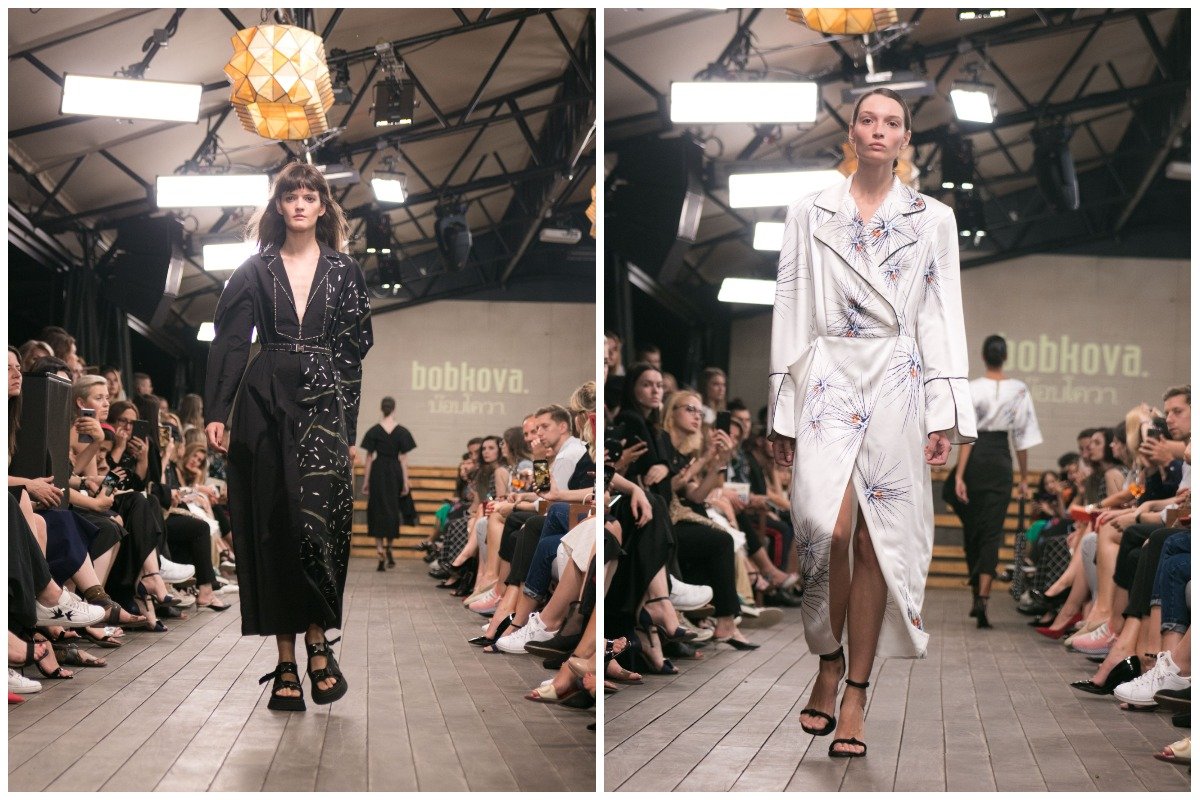 Авторские принты коллекции – это абрисы морских ежей и побегов риса