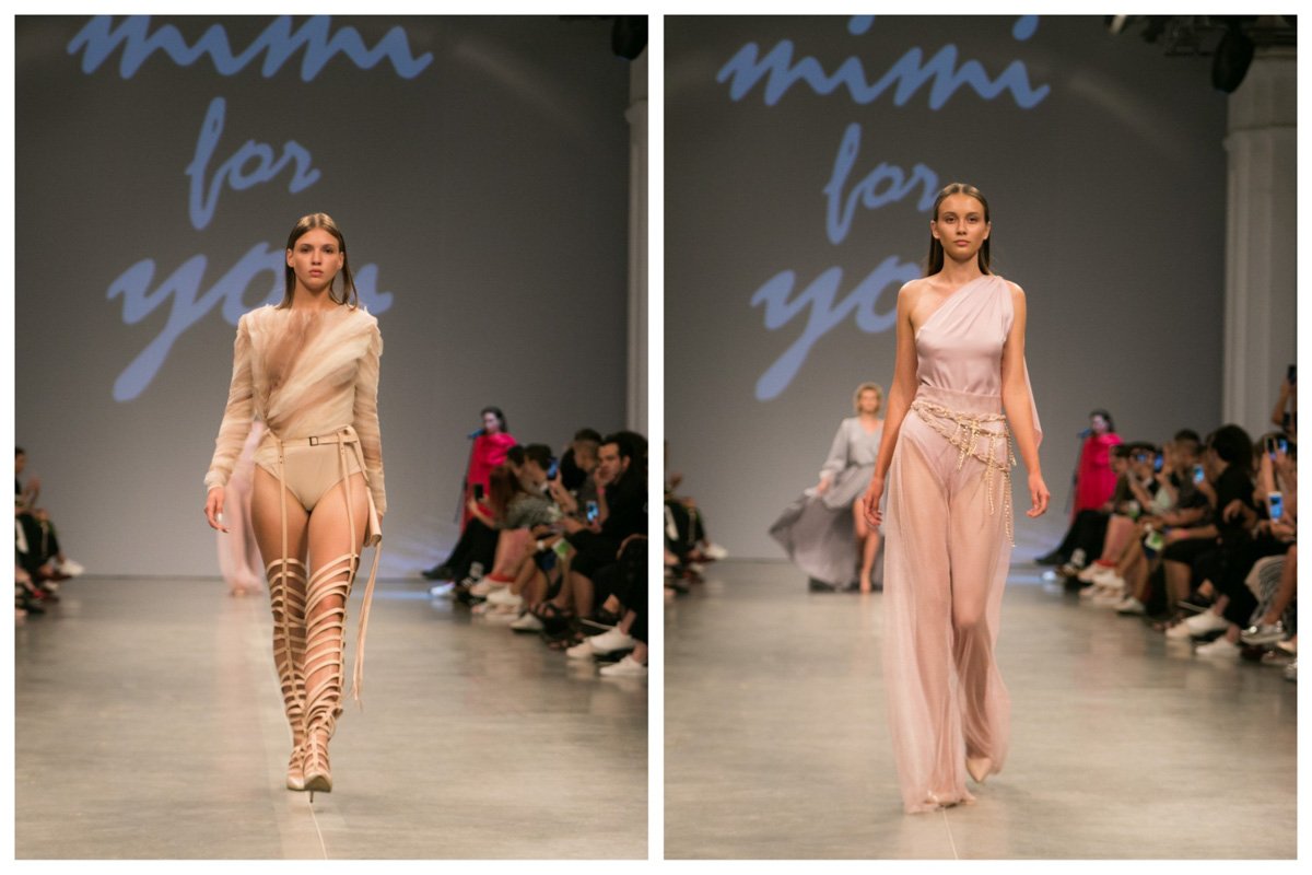 На подиум в этот раз вышли модели в облегающих боди и прозрачных нарядах