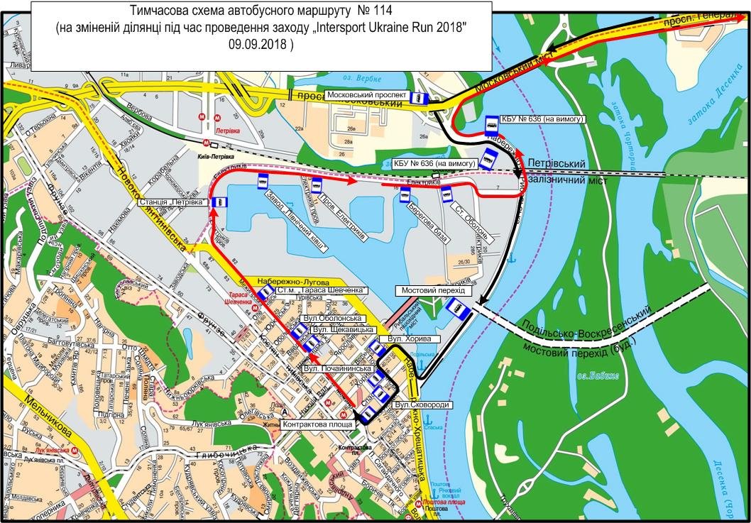 В Киеве из-за забега Intersport Ukraine Run 2018 транспорт изменит свой маршрут: схемы 4