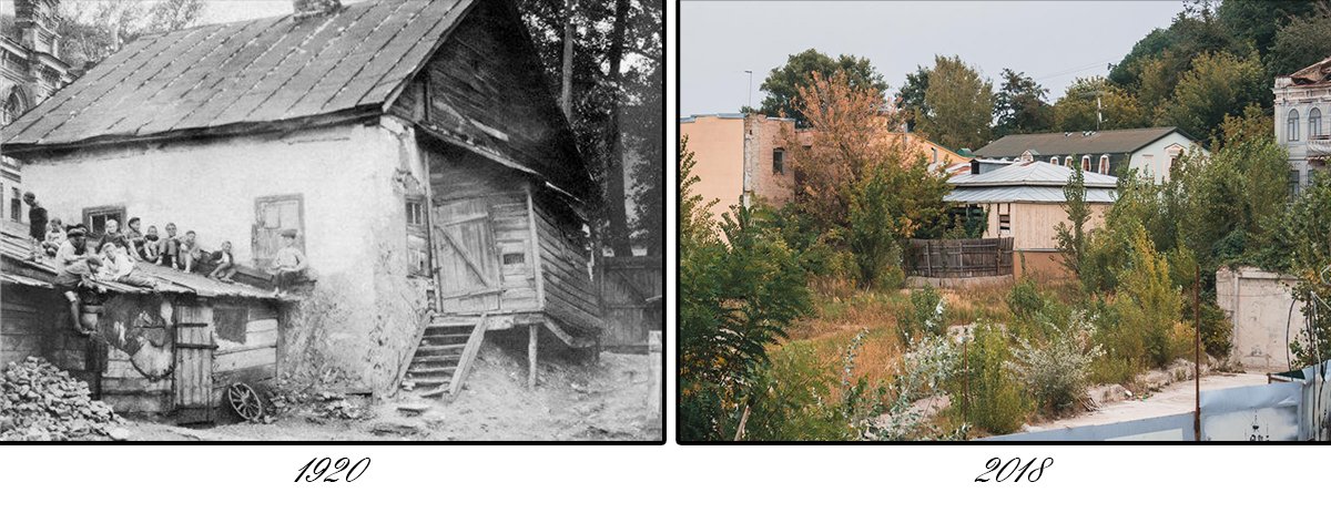 На месте старинных домиков, теперь, к сожалению, пустырь