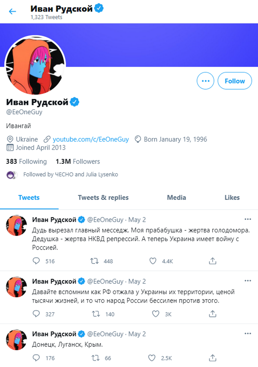 Твиттер Ивангая