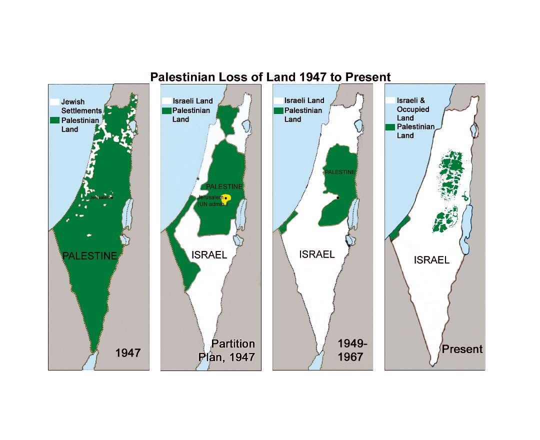 Как менялась территория Палестины и Израиля с 1947 года (Maps of The World)