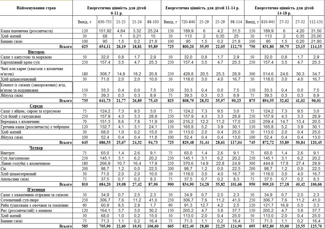 В Украине показали новое школьное меню: какие блюда будут готовить детям 6