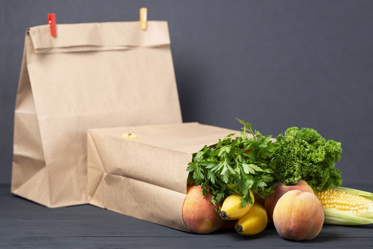 Бумажный пакет для продуктов Бумажный пакет для продуктов