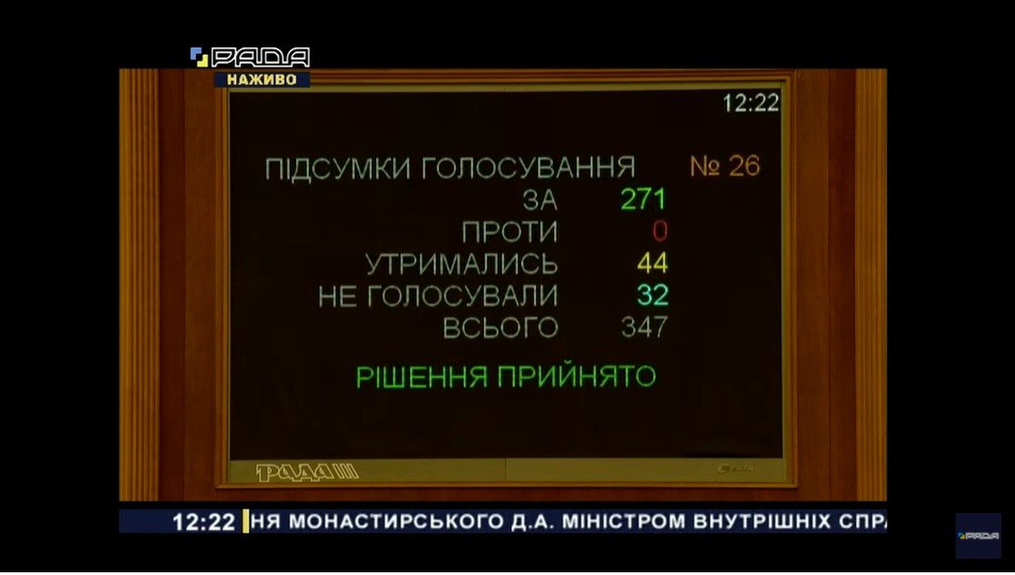 Рада поддержала кандидатуру Монастырского на должность главы МВД 2