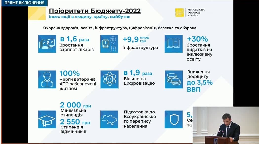 В Україні затвердили держбюджет-2022: основні напрямки 1