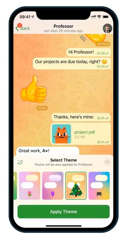Цветовые темы для чатов, список прочитавших сообщение и интерактивные эмодзи: Telegram выпустил очередное обновление 1