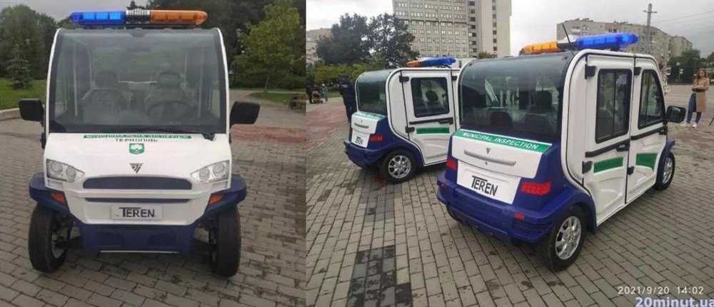В Тернополе появились первые патрули на электрокарах 1