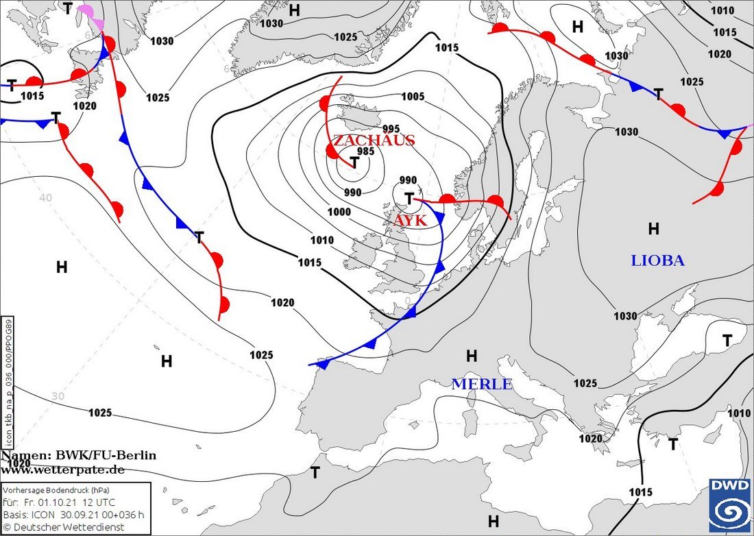 Антициклон Lioba объединиться с антициклоном Merle