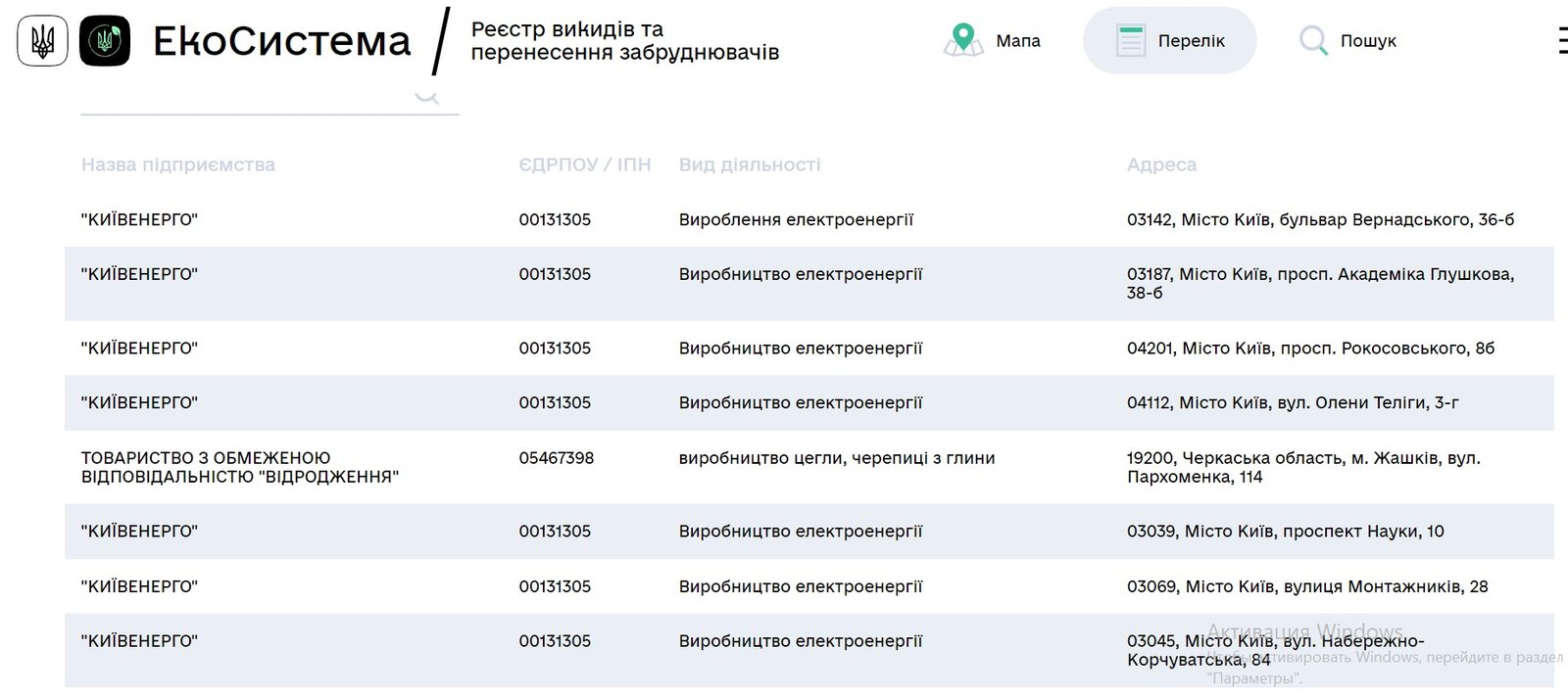 В Украине появилась карта предприятий-загрязнителей 4