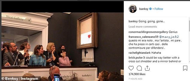 Sotheby's виставить на торги порізану картину Бенксі 1