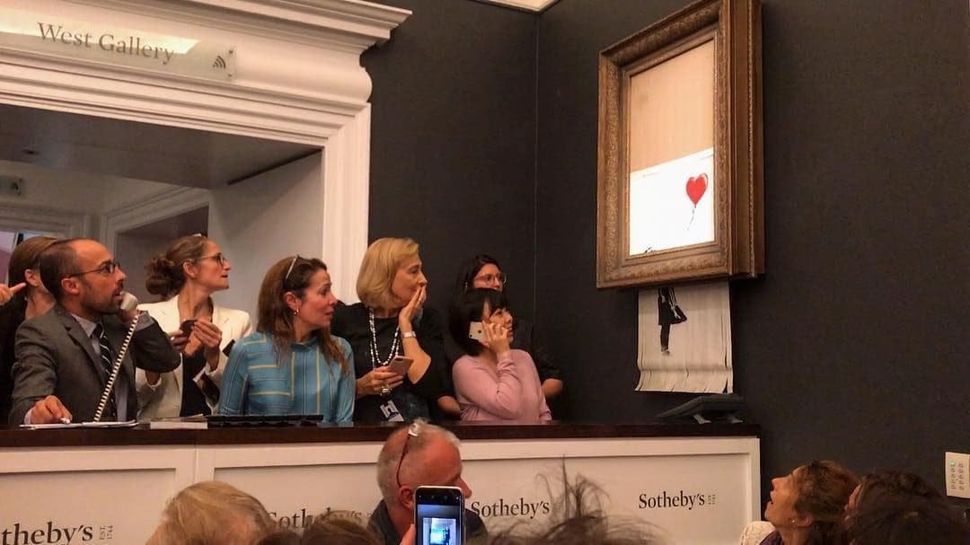 Sotheby's виставить на торги порізану картину Бенксі 2