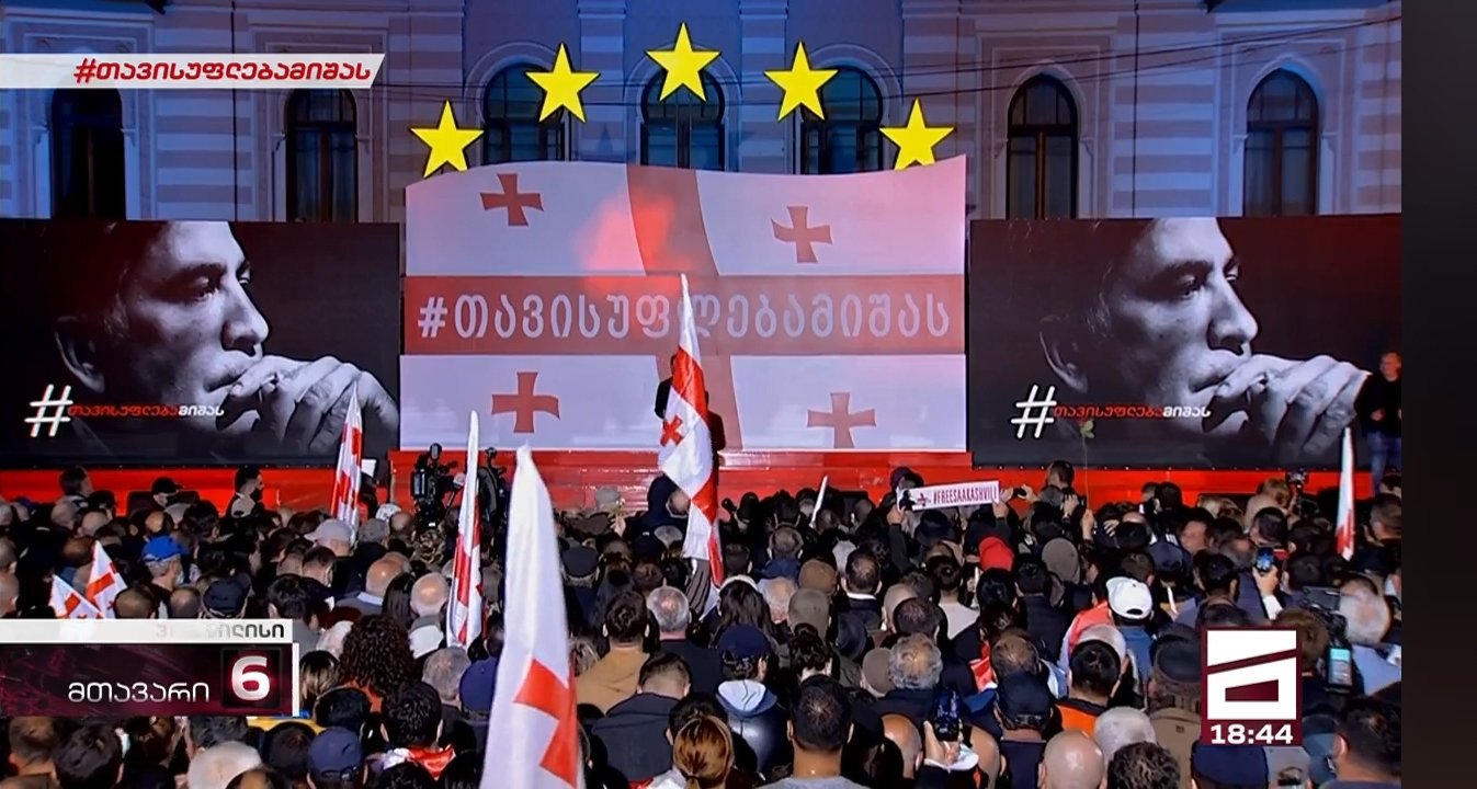 В Грузии тысячи людей вышли требовать освобождения Саакашвили 2