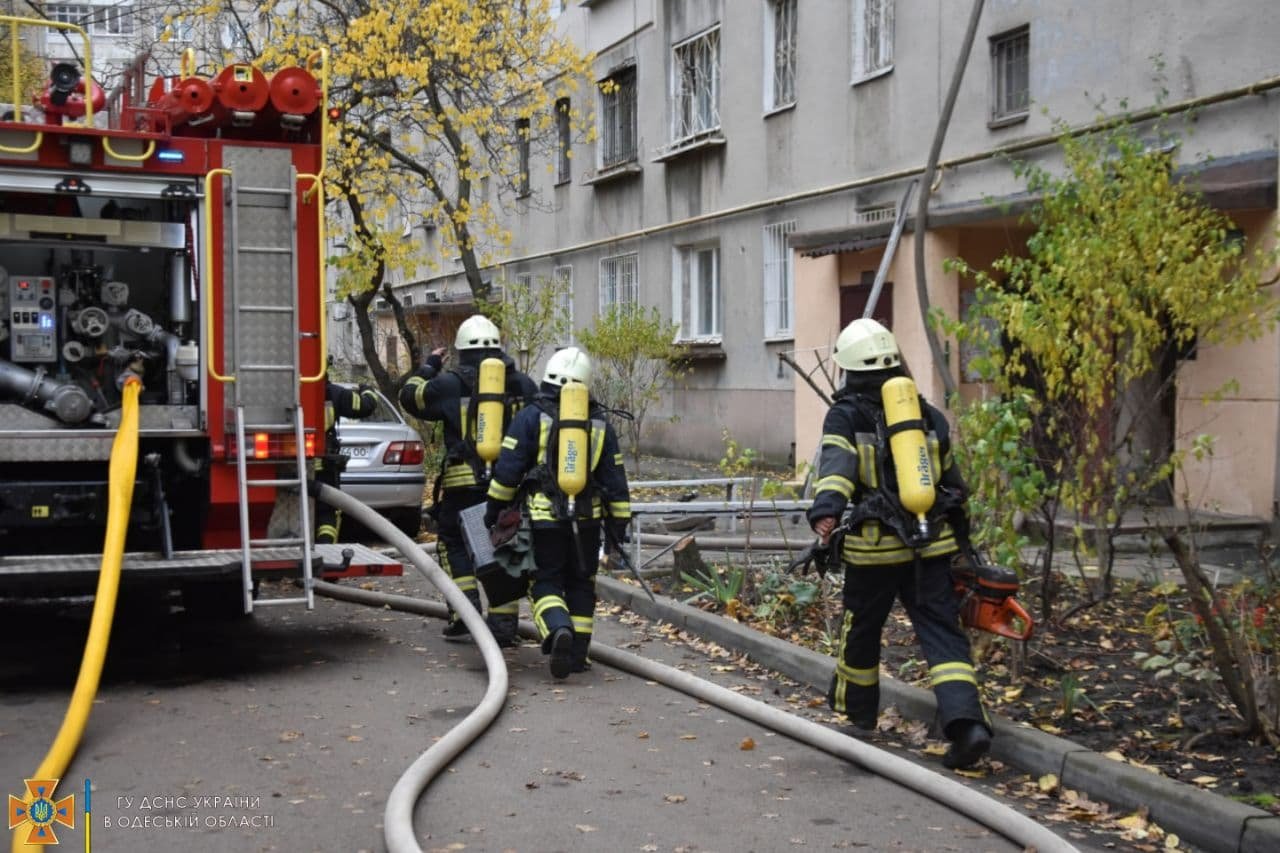 В Одессе из многоэтажки, где горела квартира, эвакуировали 9 человек и спасли двух животных 1