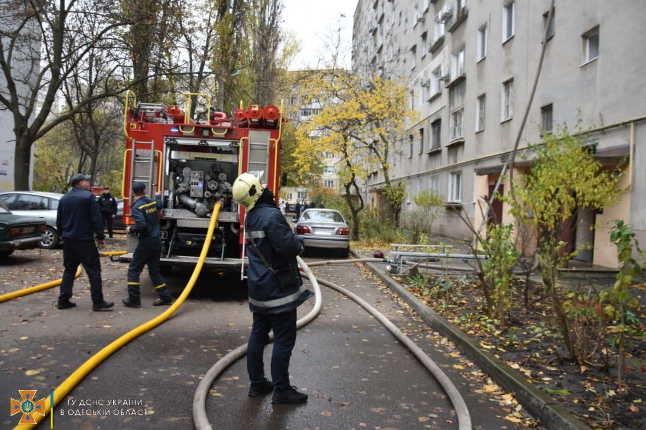 В Одессе из многоэтажки, где горела квартира, эвакуировали 9 человек и спасли двух животных 2