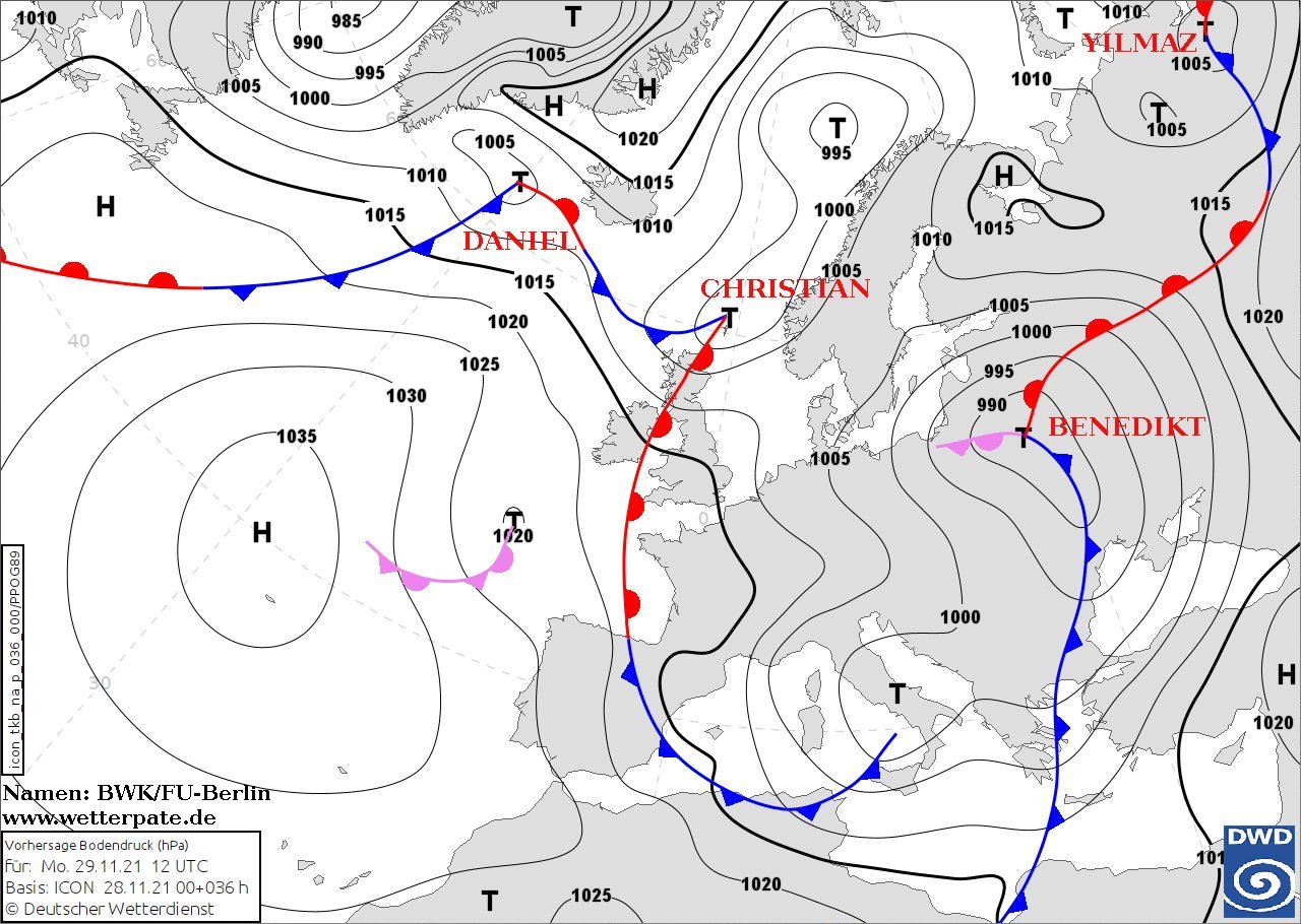 Сильный ветер и снег с дождём: в Украину идёт циклон Benedikt 1