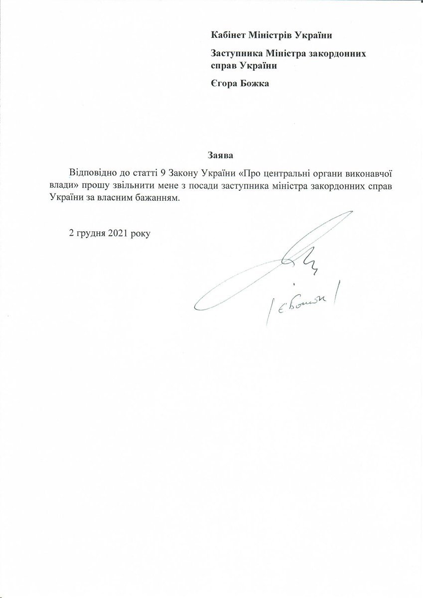 Заступник глави МЗС України Єгор Божок подав у відставку 1